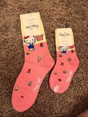New Happy Socks x hello kitty pink mommy and me socks